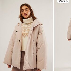 Free People Beige Puffer Jacket